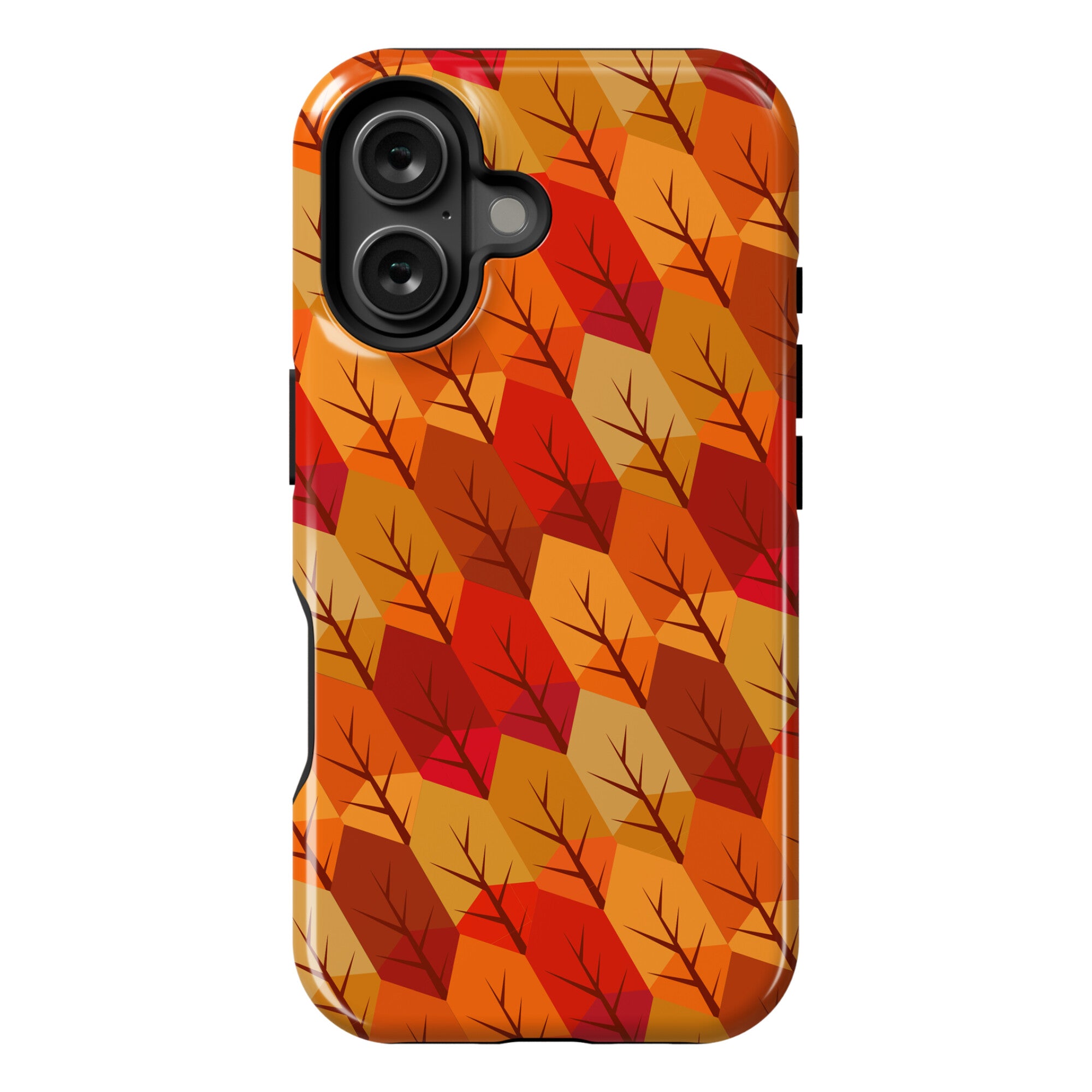 Geometric Fall Leaf Pattern Phone Case